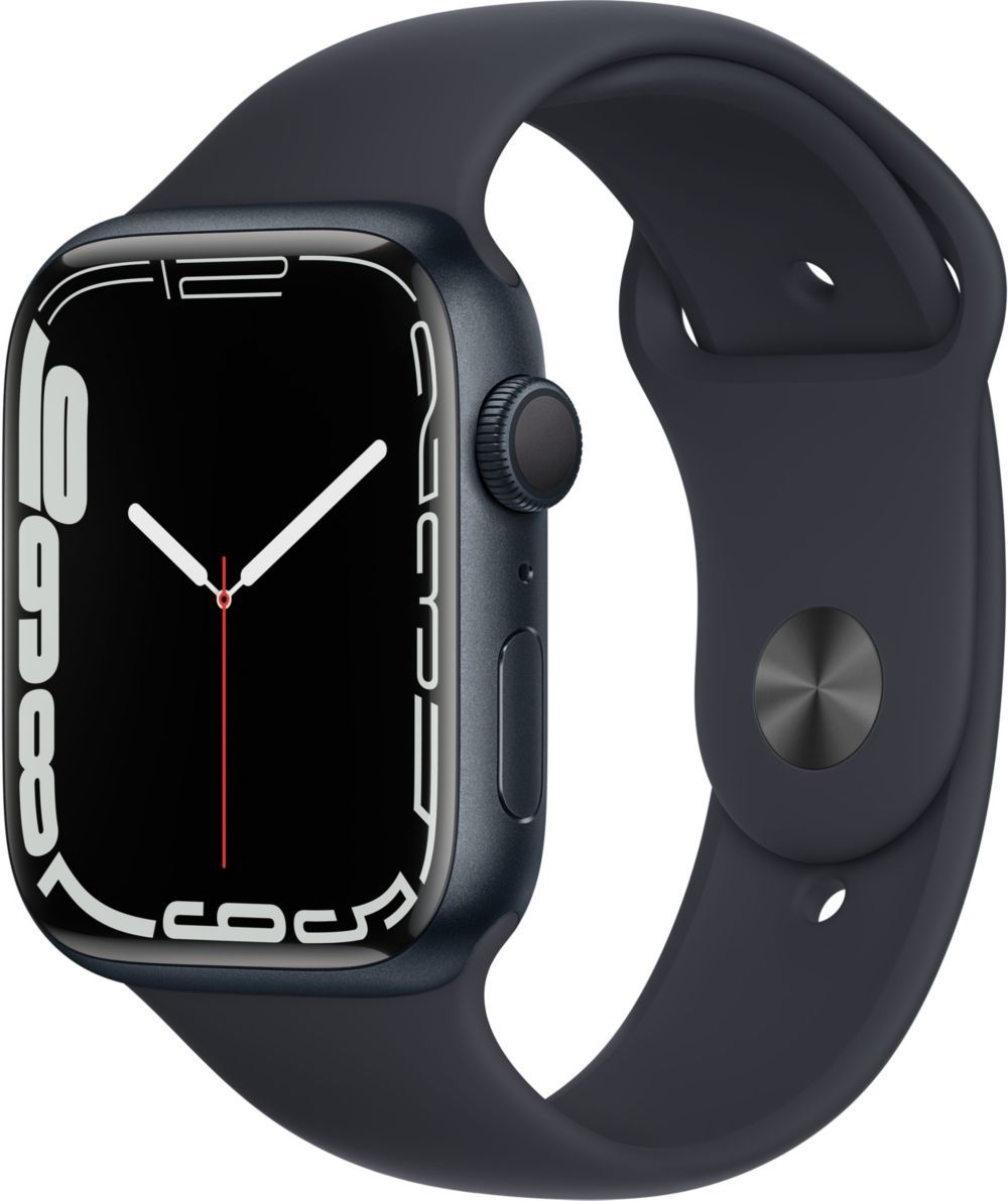 Apple Watch Series 7 (GPS) - Boitier 45 mm Aluminium Noir Minuit avec Bracelet Sport Noir Minuit