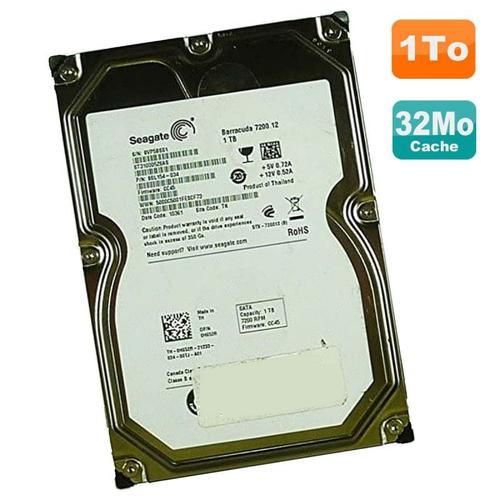 Disque Dur Interne Seagate Disque Dur 1To Sata 3.5" Seagate Barracuda St31000528As Dell 0H652R 9Sl154-516