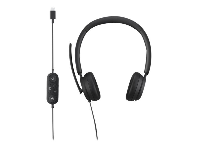 Microsoft Modern USB-C Headset - Micro-casque - sur-oreille - filaire - USB-C - noir - Certifié pour Microsoft Teams