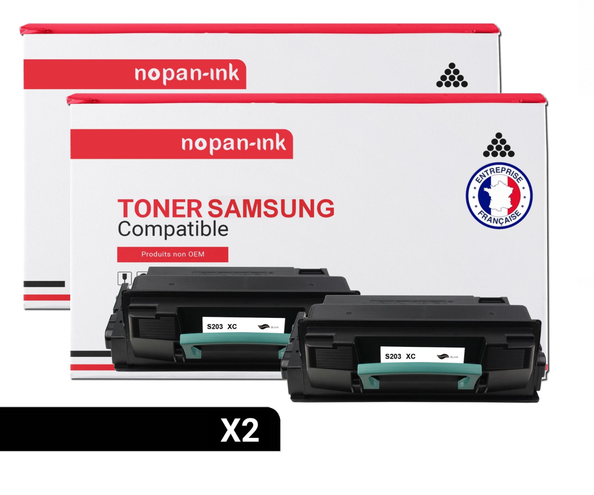 NOPAN-INK - x2 Toners - MLT-D203L (Noir) - Compatible pour Samsung ProXpress M 3320 ND Samsung ProXpress M 3370 FD Samsung ProXpress M 3820 D Samsung ProXpress M 3820 DW Samsung ProXpr