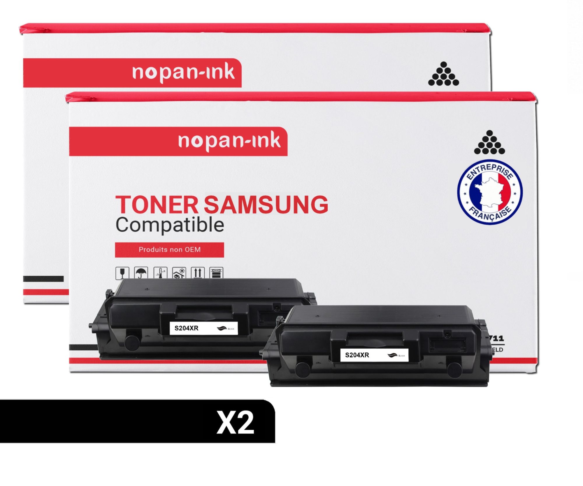 NOPAN-INK - x2 Toners - MLT-D204L (Noir) - Compatible pour Samsung ProXpress M 3325 ND Samsung ProXpress M 3325 ND Premium Line Samsung ProXpress M 3375 FD Samsung ProXpress M 3375 FD