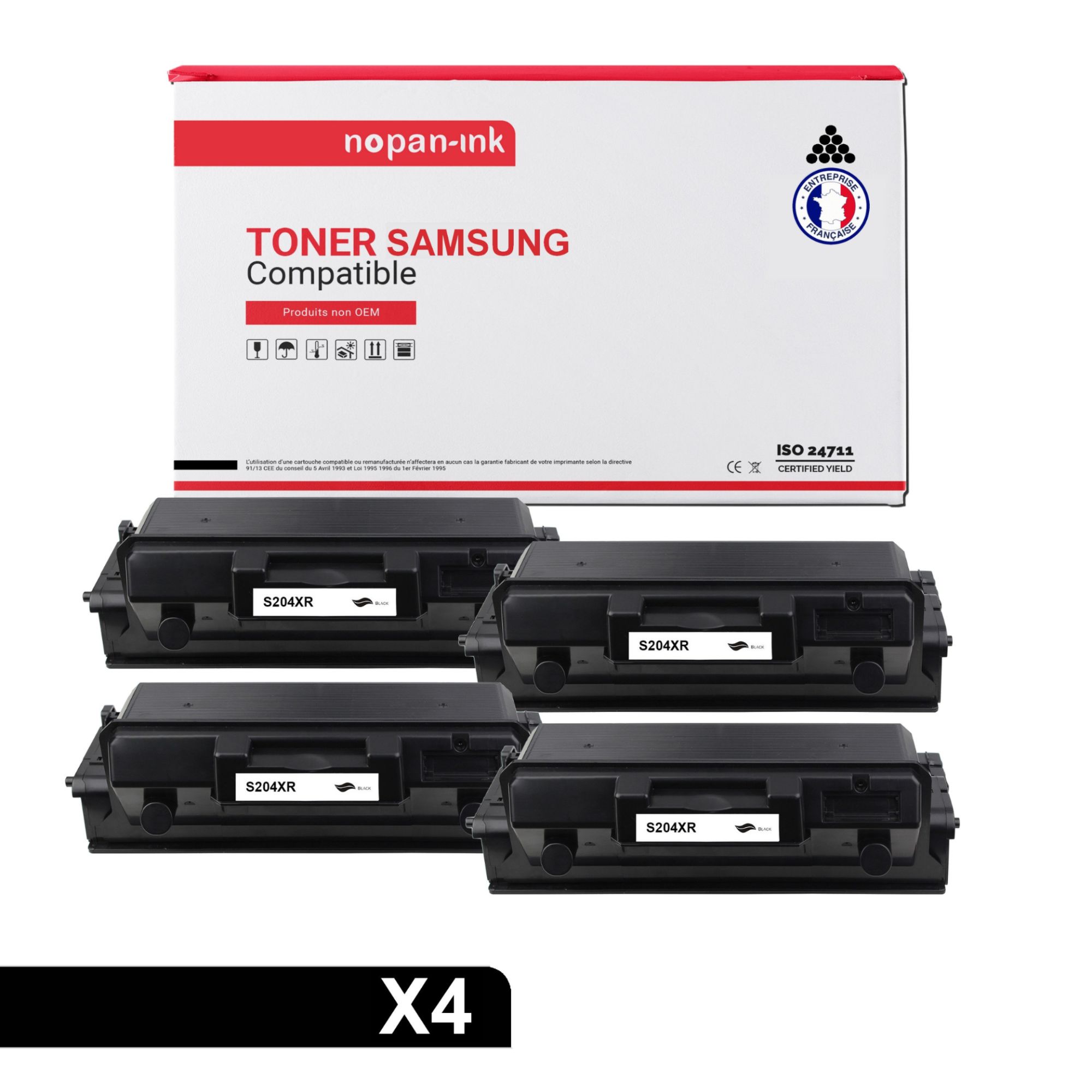 NOPAN-INK - x4 Toners - MLT-D204L (Noir) - Compatible pour Samsung ProXpress M 3325 ND Samsung ProXpress M 3325 ND Premium Line Samsung ProXpress M 3375 FD Samsung ProXpress M 3375 FD