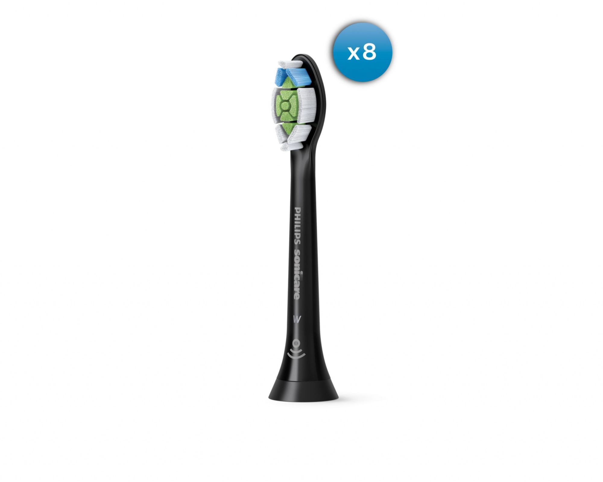 Pack de 8 têtes de brosse de rechange Philips Sonicare Optimal Noir W2 HX6068/13