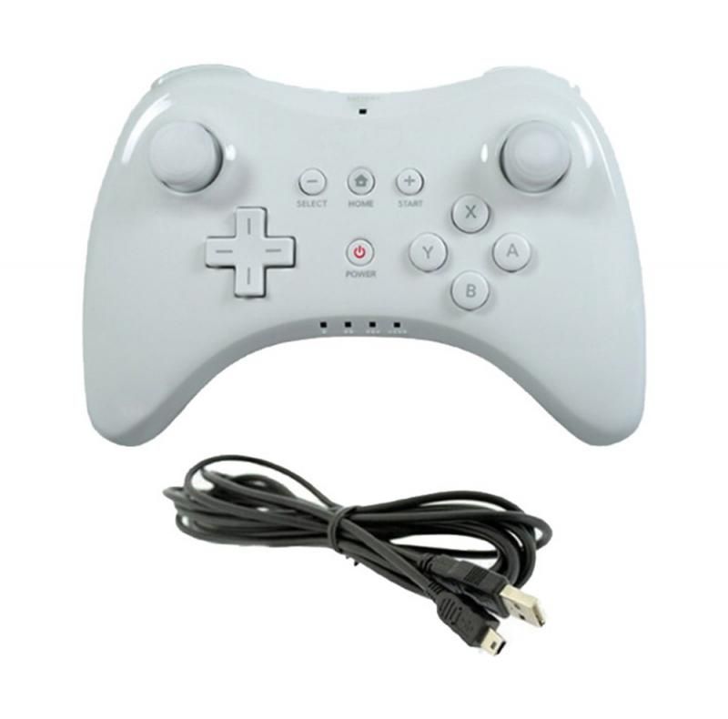 Manette De Jeu Classique Sans Fil Bluetooth Pour Nintendo Wii U Pro, Avec Câble Usb, Accessoires, Joystick