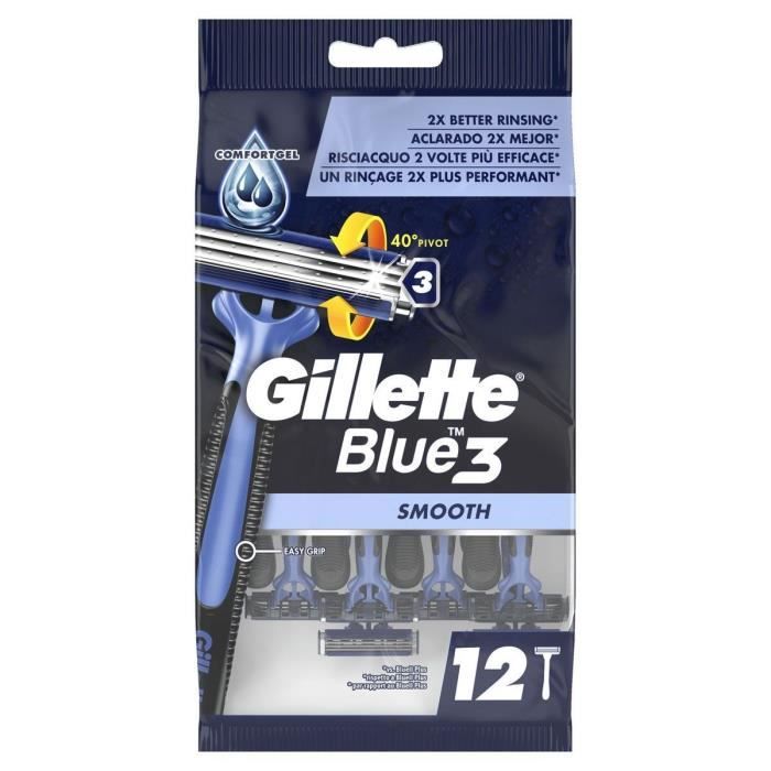 Rasoirs Jetables 3 Smooth Pour Homme Gillette Le Paquet De 12 Rasoirs - vue 2