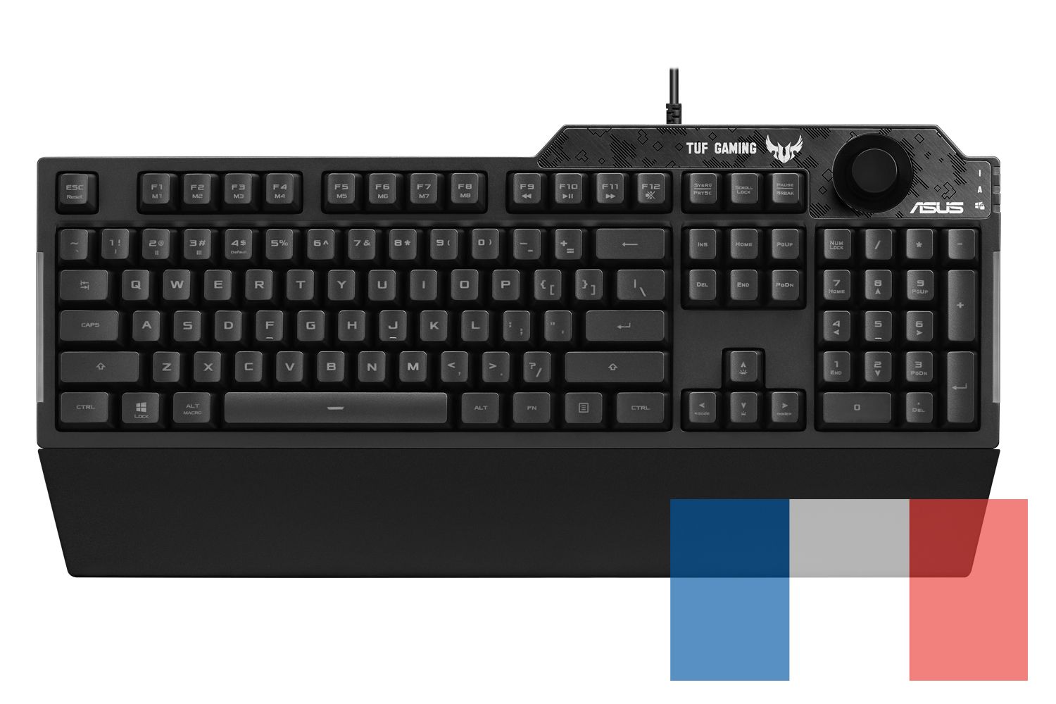 ASUS TUF Gaming K1 - Clavier AZERTY gaming - interrupteurs hybrides à technologie méca-membrane - Rétroéclairage RGB Aura Sync