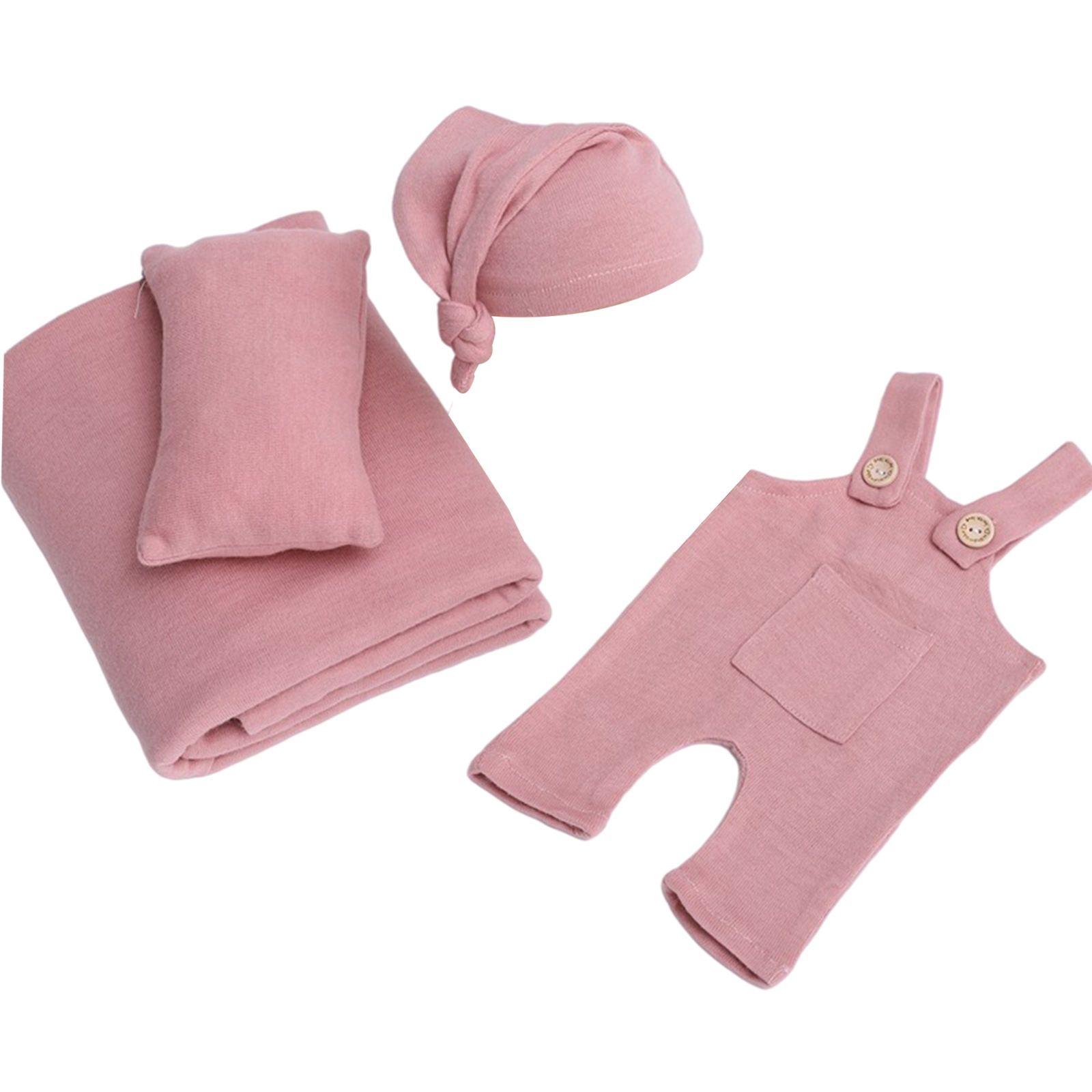  - 4/Ensemble Bébé Accessoires Tenue Pour Garçon Fille Fond Couverture Photo Studio Vêtements Photo Pantalon Chapeau Ensemble Photoshoot Costume Rose