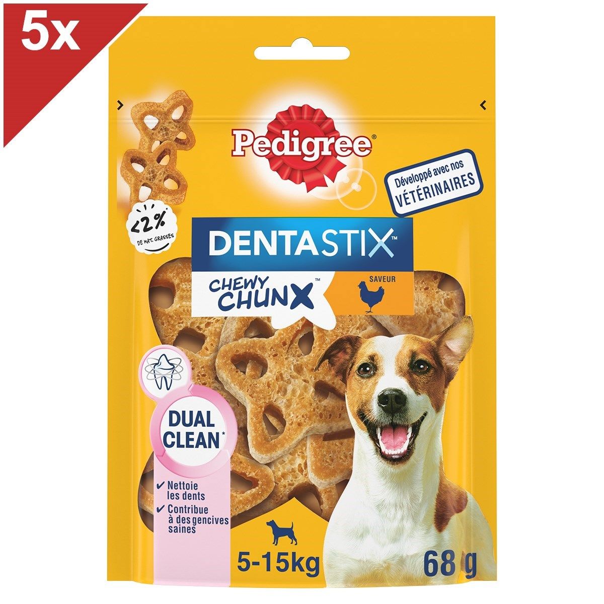 Pedigree Dentastix Chewy Chunx Friandises À Mâcher Pour Chien Entre 5-15kg 5x68g