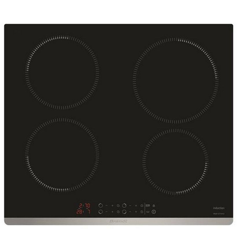BRANDT Table induction 60 cm 4 foyers BPI1641UX - vue 2