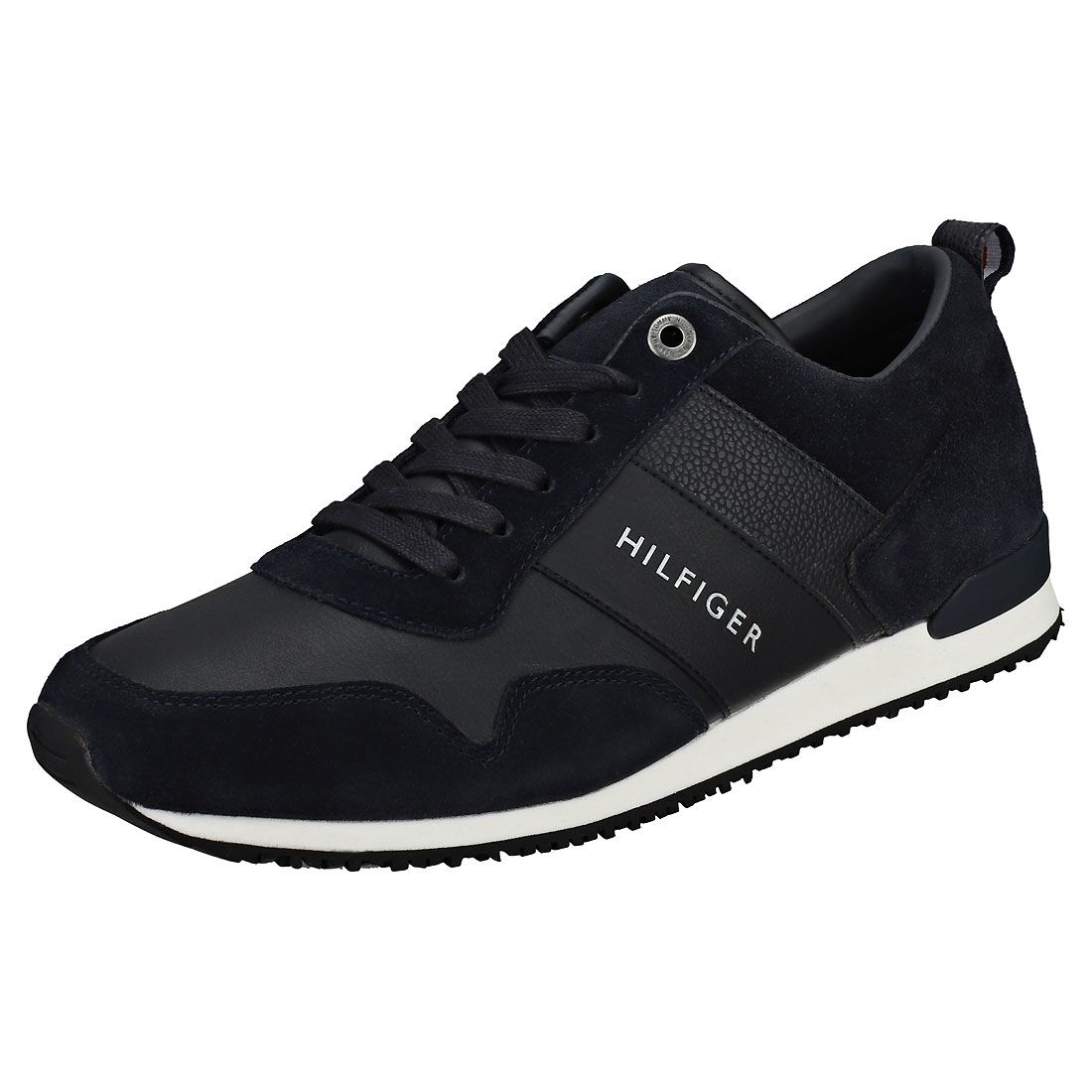 Tommy Hilfiger Baskets De Running Homme Iconic Leather Suede Mix Runner Chaussures De Sport