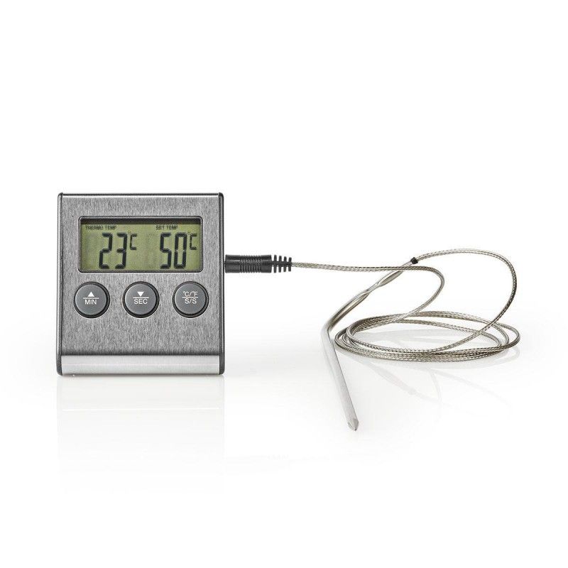 Nedis Thermomètre à Viande 0 250 °C Affichage Numérique Minuteur