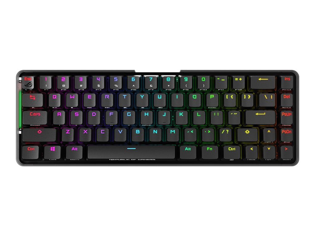 ASUS ROG Falchion - Clavier gaming avec ou sans fil - USB/RF 2.4 GHz - Switches Cherry MX RGB Red - Rétroéclairage RGB Aura