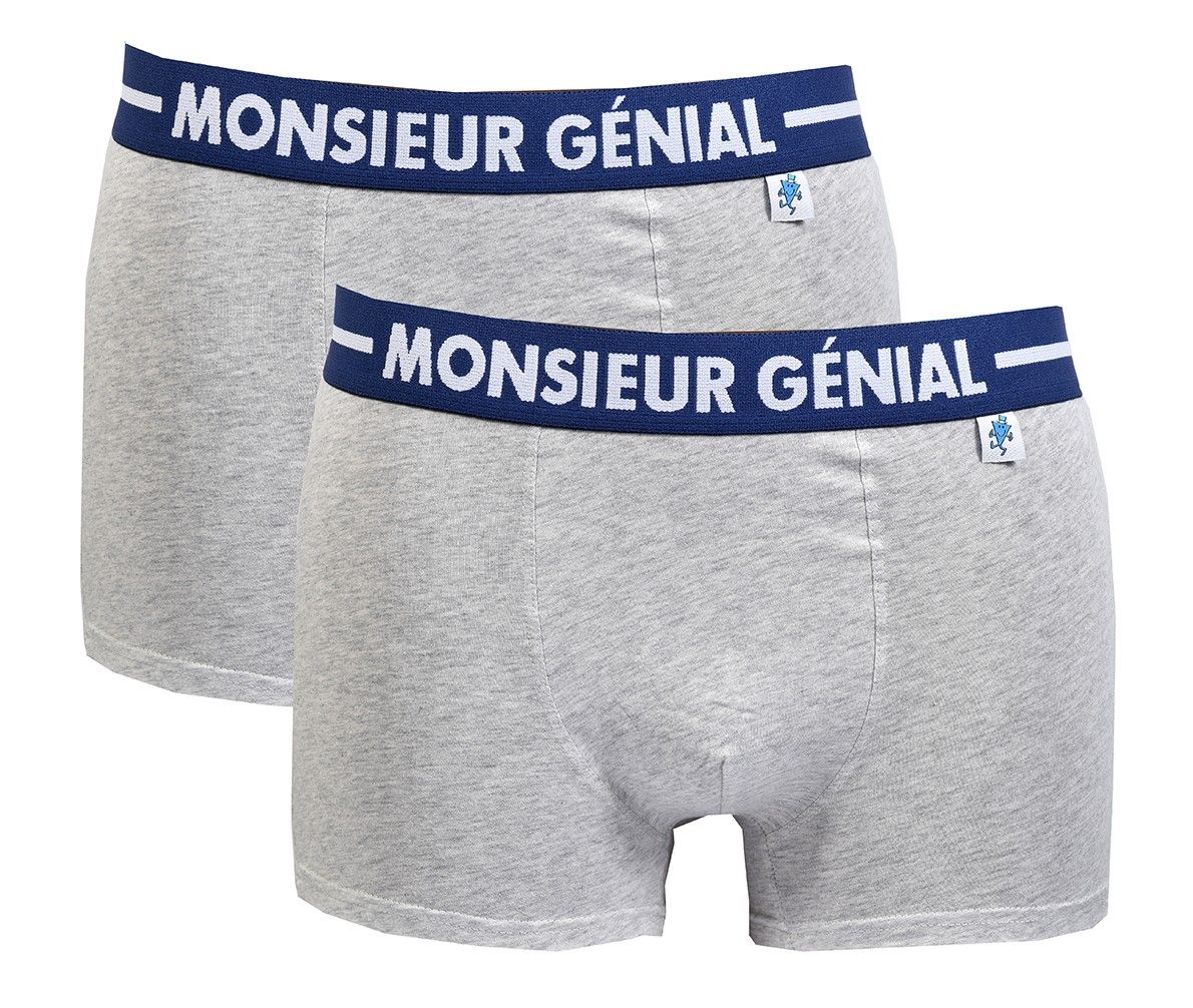 Boxer Homme Humoristique Monsieur Madame Ultra Confort Pack De 2 Boxers 0140 Mr Genial