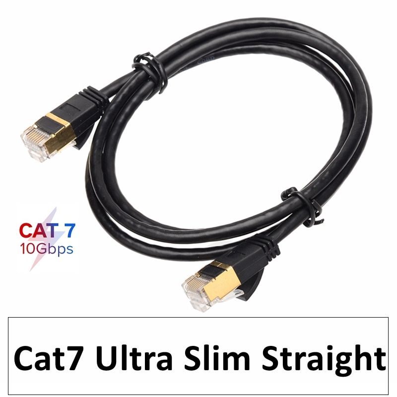 3.0m Straight Câble Ethernet CAT7 10Gbps, Mini câble Lan Slim, 4.0mm diamètre, RJ45 ordinateurs portables, Modem PS 4, réseau Nipseyteko
