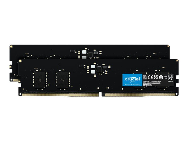 Crucial DDR5 kit : 2 x 8 Go DIMM 288 broches 4800 MHz / PC5 38400 CL40 1.1 V mémoire sans tampon non ECC - vue 2