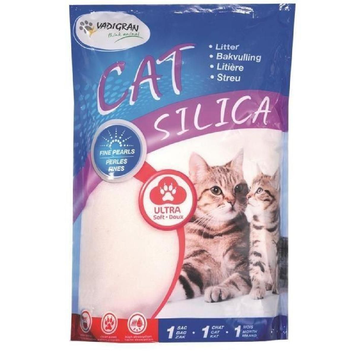 Meilleurs prix pour Vadigran Litiere Silica Perles Fines 2kg 5l - Pour Chat