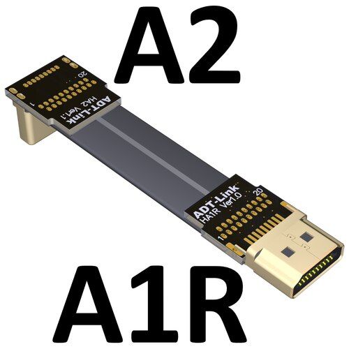 5cm A1R-A2 Câble d'extension HDMI Standard type A V2.0 intégré, prend en charge le câble plat 2K / 144hz 4K/60Hz, câble d'extension de fil d'ordinateur Nipseyteko