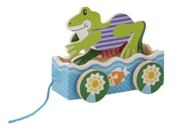 Melissa & Doug 13615 First Play Friendly Frogs Wooden Pull Toy Colour