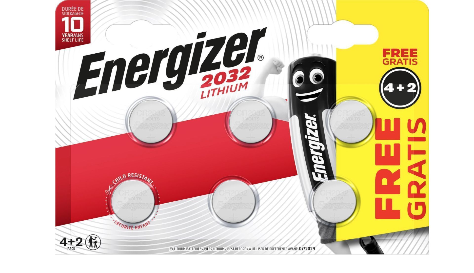 Energizer 6 piles cr2032 - vue 2