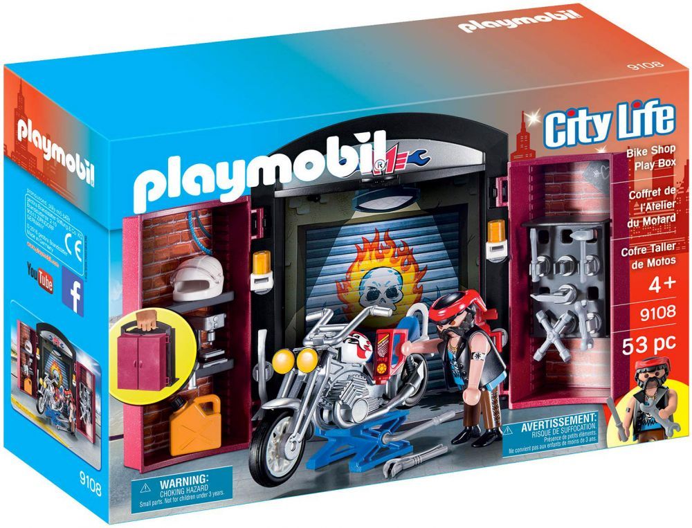 Playmobil City Life 9108 Coffret De 'atelier Du Motard