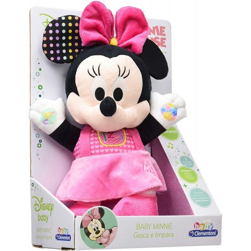 Clementoni Disney Baby Minnie Joue et Apprendre Jouet en Peluche et Jeu Éducatif Interactif pour Enfants Chante Comptines pour Enseigner 'Alphabet Chiffres et Couleurs Langue Italienne - vue 7