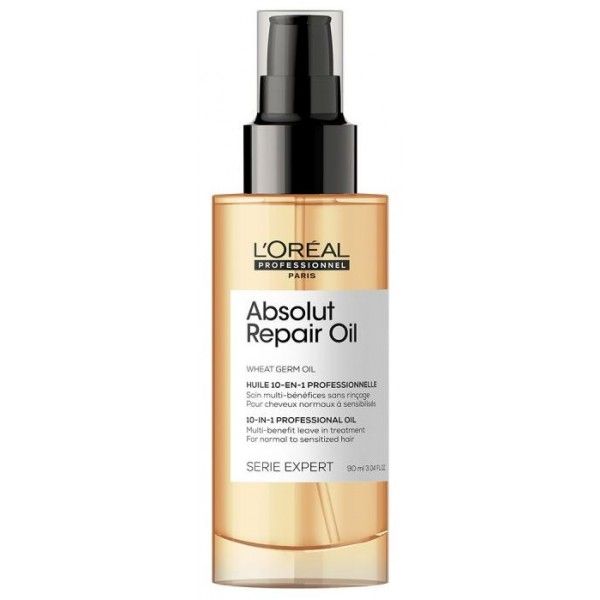 'Oréal Professionnel Huile de Finition 10 En 1 Cheveux Abîmés à Sur Sollicité Nourrit Protège & Adoucit Sans Rinçage Enrichie en Huile de Germe de Blé Absolut Repair Serie Expert 90ml - vue 7