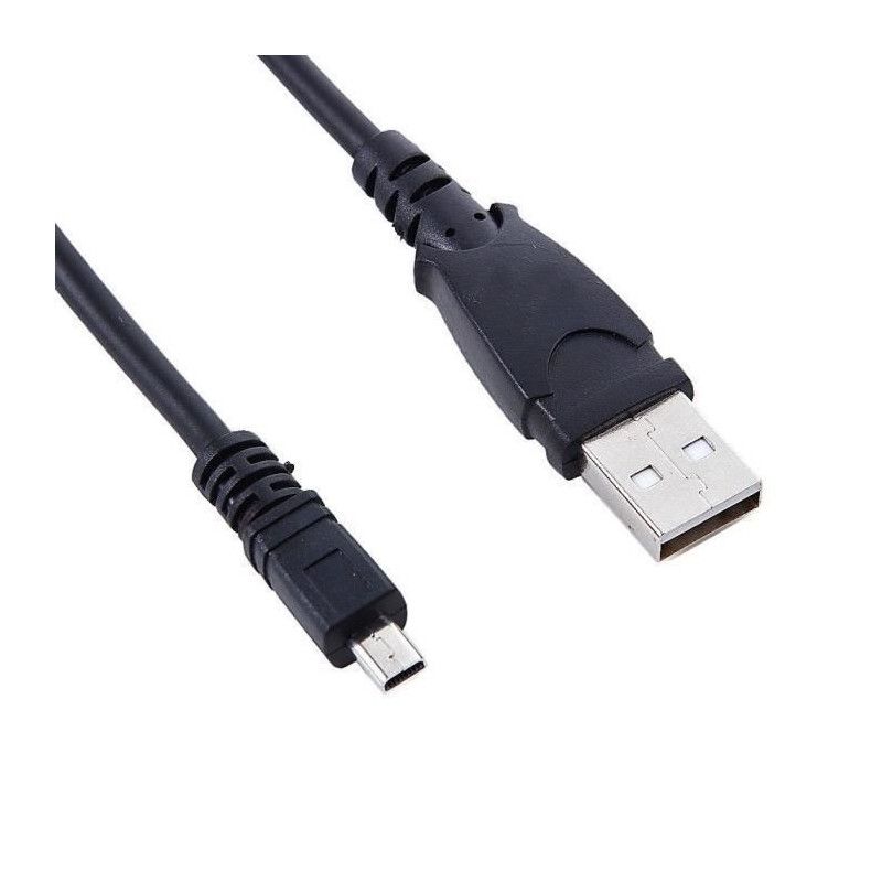 Cable USB 2.0-A-mâle, Mini-USB-2.0-fiche male 8Pin, 90cm, noir K1HA08AD0001 pour Appareil Photo OLYMPUS, PANASONIC , LUMIX