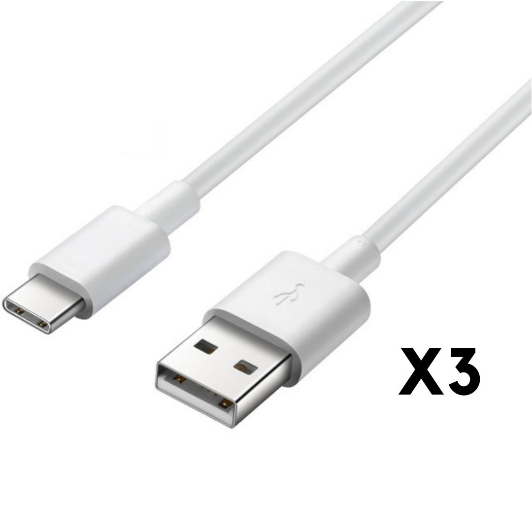 Cable USB-C pour Xiaomi REDMI NOTE 9 / NOTE 9 PRO / NOTE 10 / NOTE 10 PRO - Cable Type USB-C Blanc 1 Metre [LOT 3] [Phonillico]