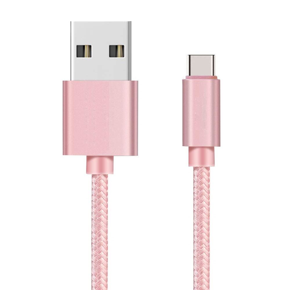 Cable USB-C pour Xiaomi REDMI NOTE 9 / NOTE 9 PRO / NOTE 10 / NOTE 10 PRO - Cable Type USB-C Nylon Tresse Rose 1 Metre [Phonillico]