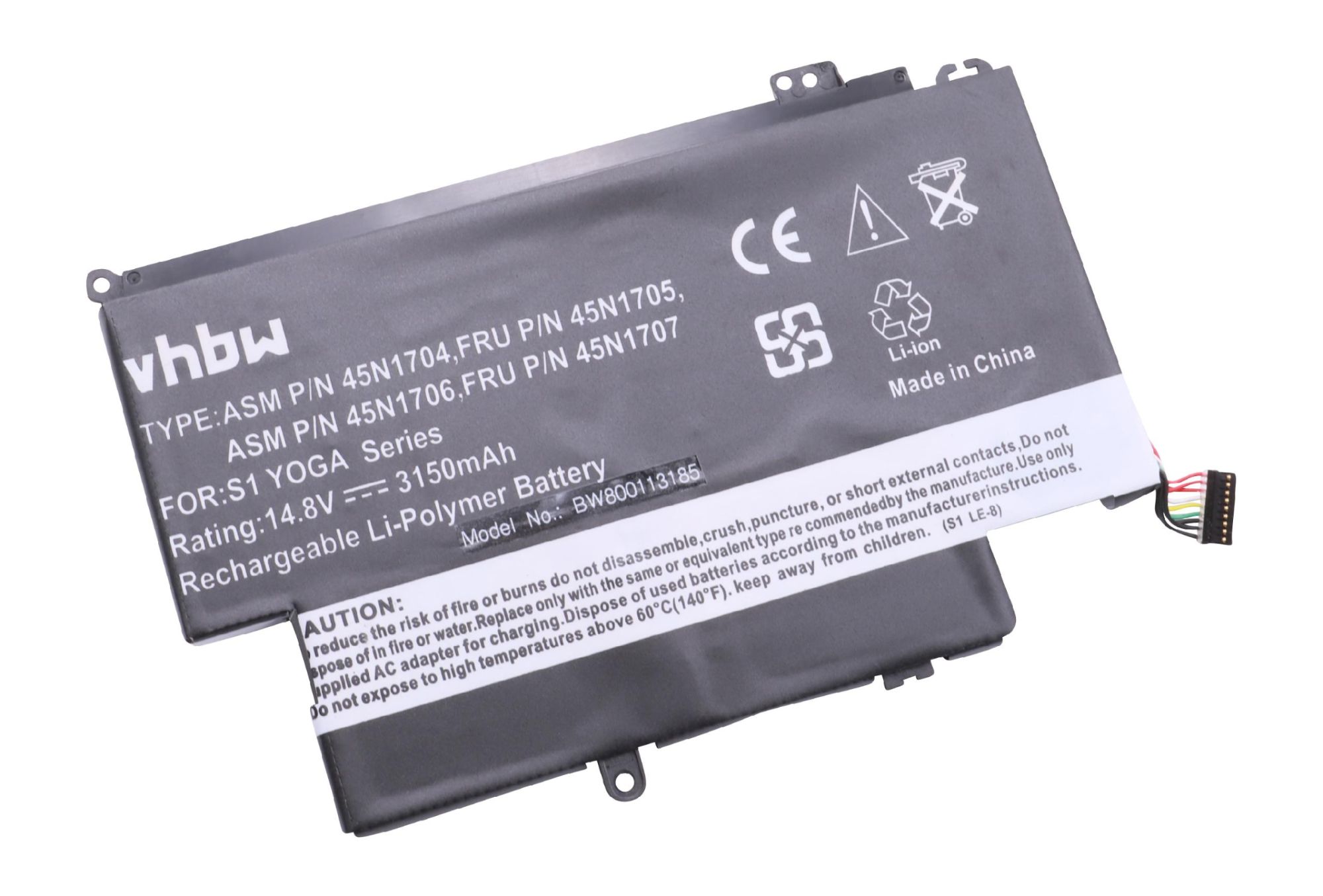 vhbw Batterie compatible avec Lenovo ThinkPad Yoga 12 (20DL-L0048AU) ordinateur portable Notebook (3150mAh, 14,8V, Li-polymère)