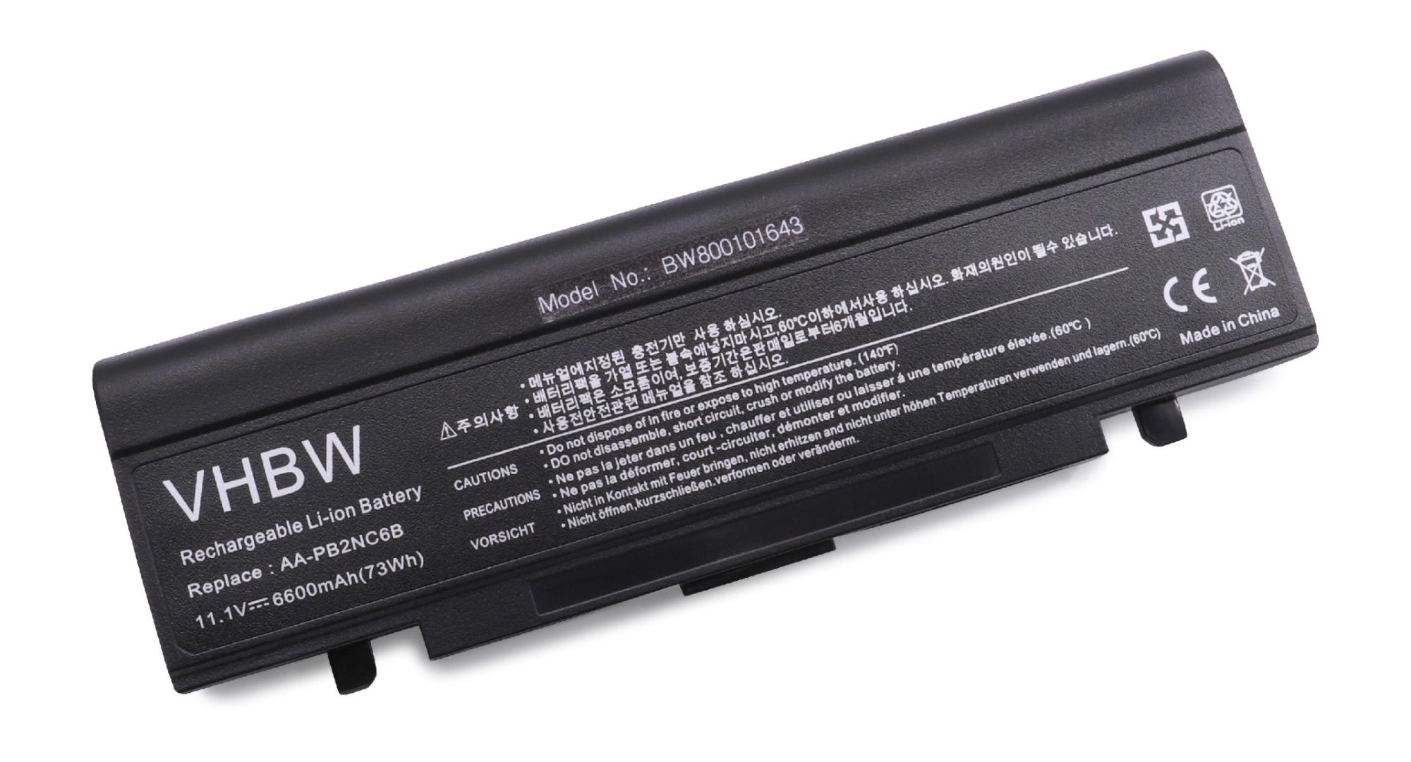 vhbw Batterie remplacement pour Samsung AA-PB4NC6BE, AA-PL2NC9B pour ordinateur portable Notebook (6600mAh, 11,1V, Li-ion)