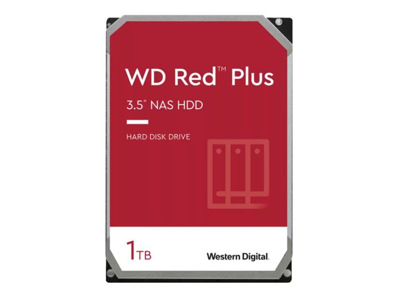 WD Red Plus WDBAVV0010HNC - Disque dur - 1 To - interne - 3.5 - SATA 6Gb/s - 5400 tours/min - mémoire tampon : 64 Mo