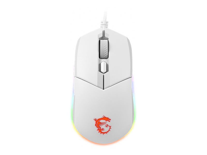 MSI Clutch GM11 - Souris - droitiers et gauchers - optique - 6 boutons - filaire - USB - blanc
