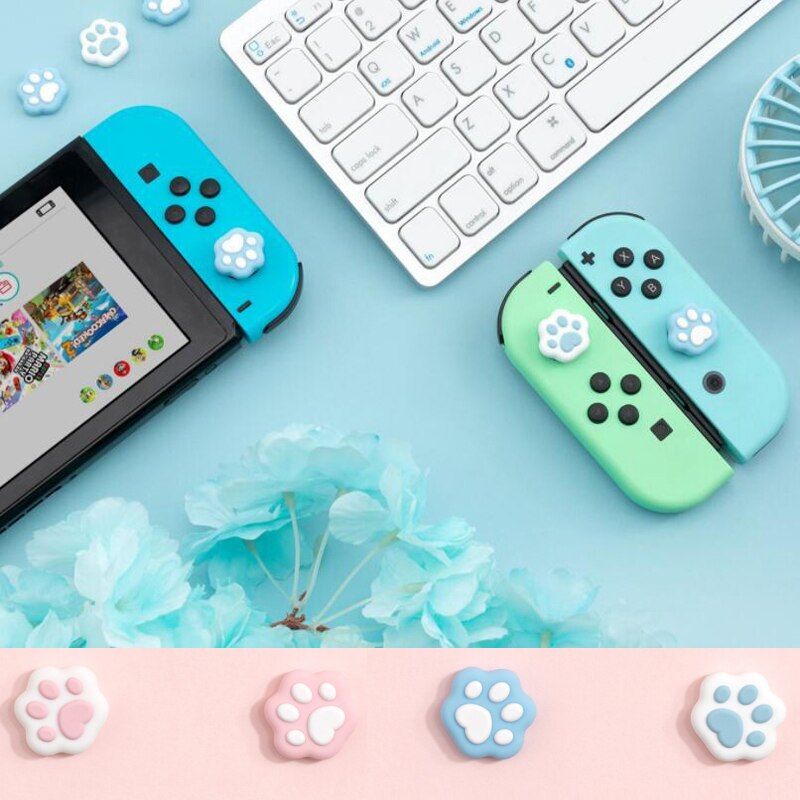 Capuchon De Poignée Pour Manette Joy-Con De Nintendo Switch, Rose Et Bleu, Housse De Protection Pour Manette Joy-Con