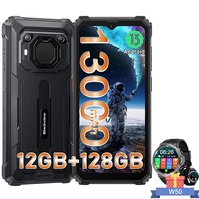 Blackview BV6200 Pro Smartphone Incassable 6 56 13000mAh 12Go+ avec Smartwatch Blackview W50