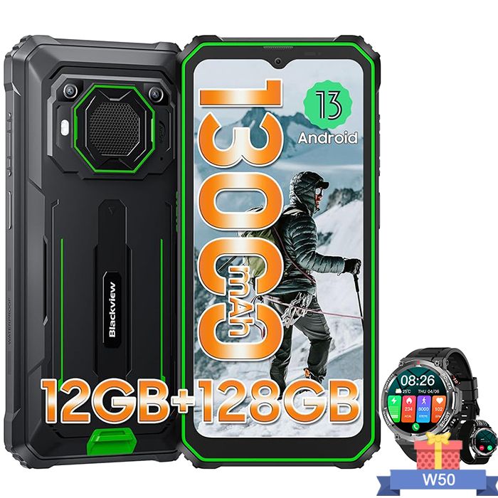 Blackview BV6200 Pro Smartphone Incassable 6 56 13000mAh 12Go+ avec Smartwatch Blackview W50 - vue 2