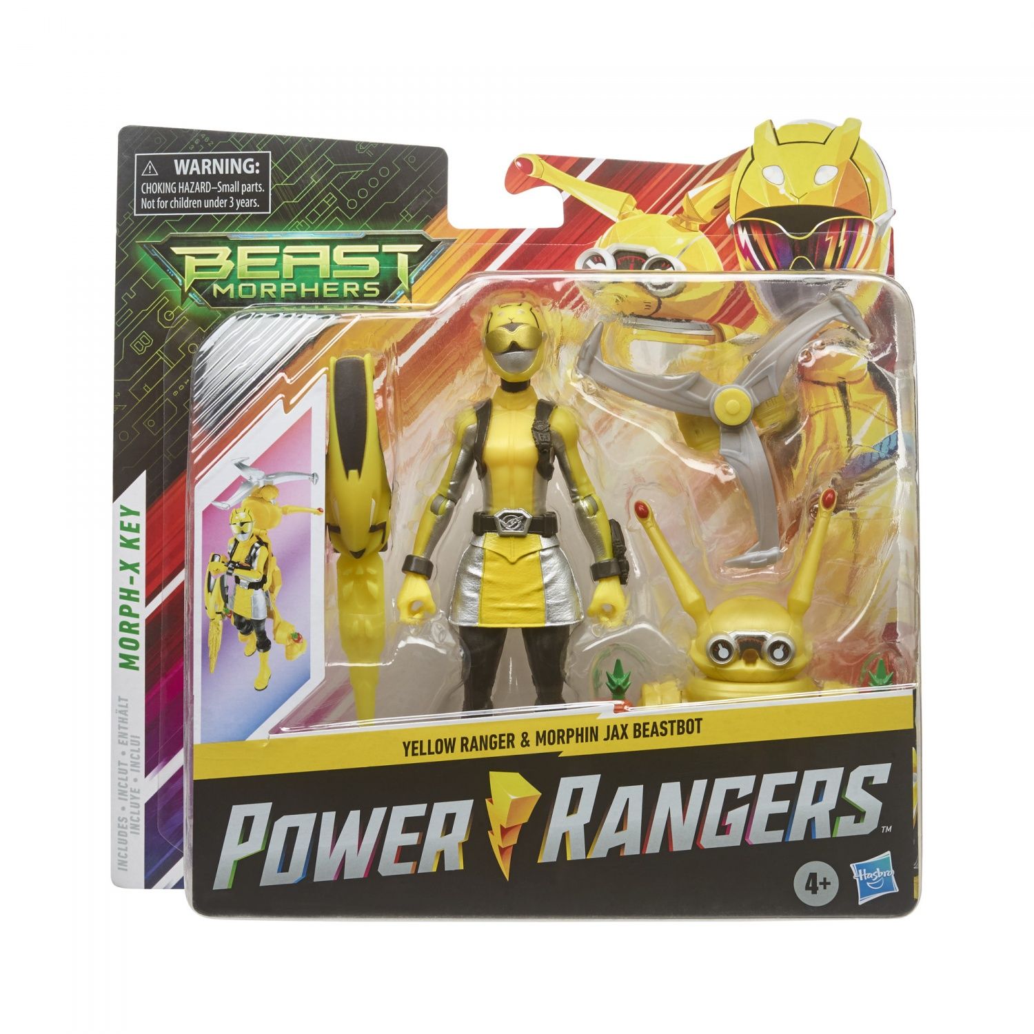 Hasbro Power Rangers Beast Morphers Figurines Ranger Jaune Morphin Jax Beastbot - vue 9