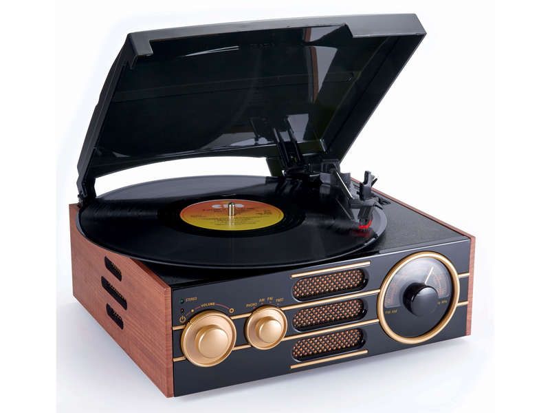 TOURNE DISQUES ANTIQUE OR 33 45 ET 78 TOURS RADIO BIGBEN INTERACTIVE TD101