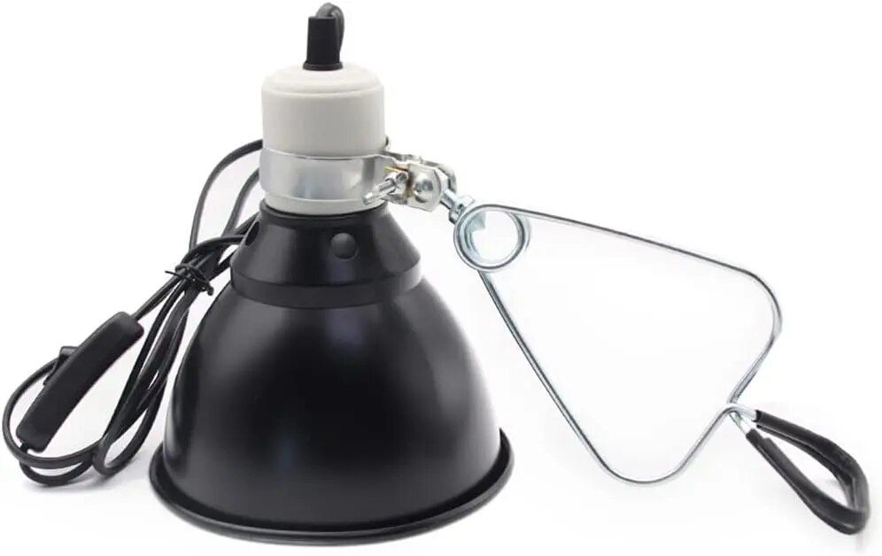 Support De Lampe Chauffante Pour Animaux De Compagnie,Abat-Jour Avec Clip,Uva,Ampoule Non Remboursable,Protection Chauffante Pour Reptile,Tortue Lézard,Poussin Araignée,300 W - Type Black-Eu Plug