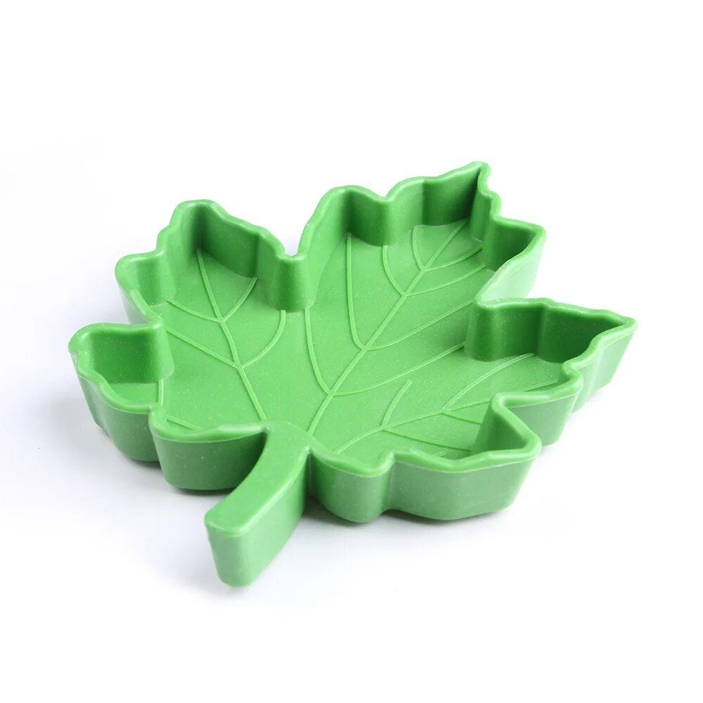 Petit Bol D'alimentation Pour Animaux De Compagnie En Forme De Cuir Chevelu D'érable,Mangeoire À Eau Pour Lézards,Mangeoire Pour Reptiles En Plastique - Type Green