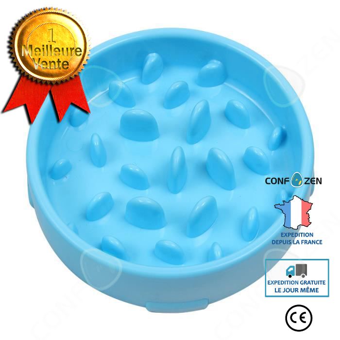 Gamelle Anti Glouton Chien Chat, Gamelle Pour Chien Chat, Distributeur Nourriture Chat, Distributeur Croquettes Chiens, Chat Bleu