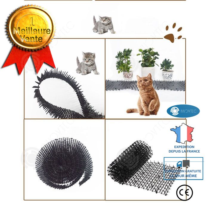 Cl?Ture ¿¿ Piques Anti Chat Chien Jardin Animaux Ext¿¿Rieur Protection R¿¿Pulsif Haie Emp¿ºche De P¿¿N¿¿Trer Dans Le Jardin Couleur Noir