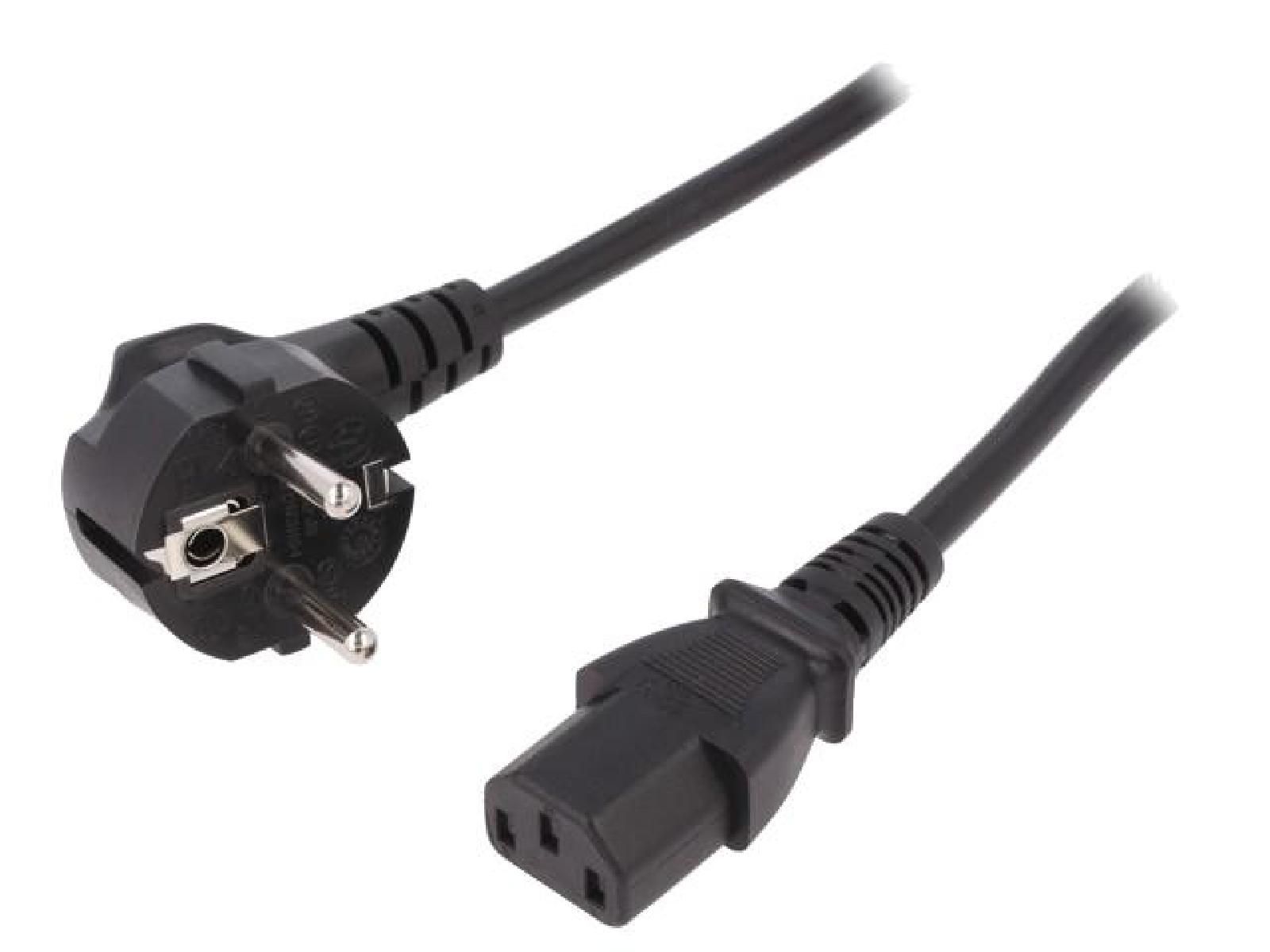 Cable alimentation angulaire vers C13 femelle 2.5m