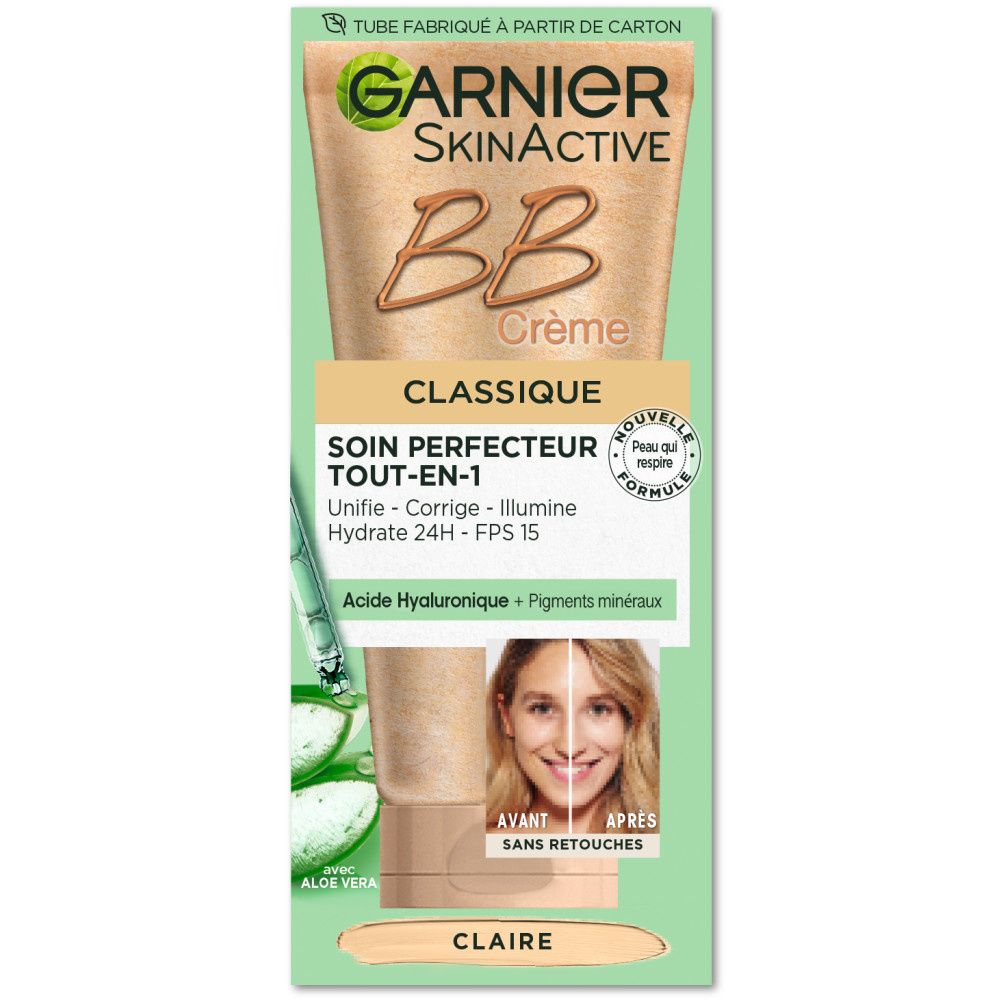 Garnier Bb Crème 50 Ml Crème Quotidienne 5 En 1 Pour Un Effet Peau De Bébé En 30 Secondes 5 Bénéfices : Hydratation 24h Unifie Le Teint Corrige Ridules & Imperfections Ravive Éclat
