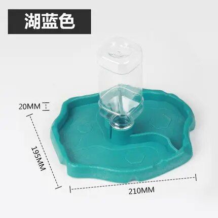Mangeoire Automatique Pour Reptiles Et Amphibiens,Assiette D'alimentation,Distributeur D'eau,Fournitures Pour Animaux De Compagnie,Lézard,Tortue,2 En 1 - Type Lake Blue