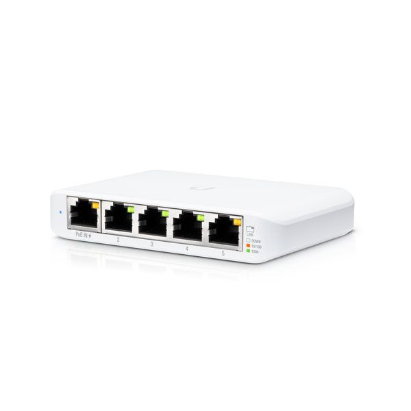 Ubiquiti UniFi Switch USW Flex Mini Commutateur intelligent 4 x 101001000 + 1 x 101001000 PoE+ de bureau PoE+ pack de 3