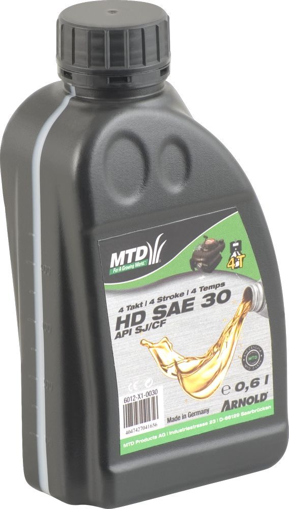 Huile moteur monograde SAE 30 HD pour les moteurs 4 temps des petites machines - 0,6 l