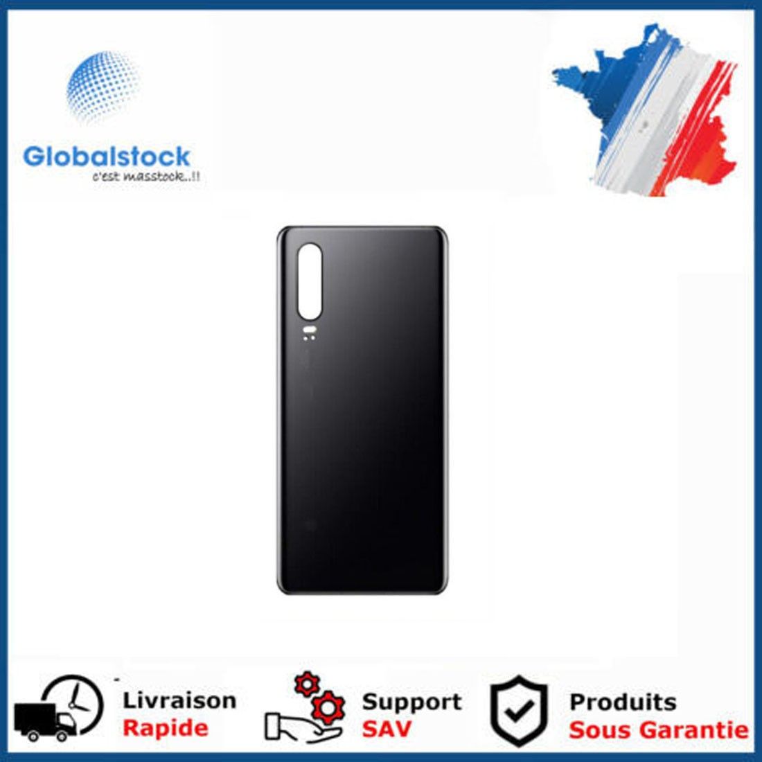 Vitre arrière ( Cache batterie) avec adhésive pour huawei P30 PRO Noir