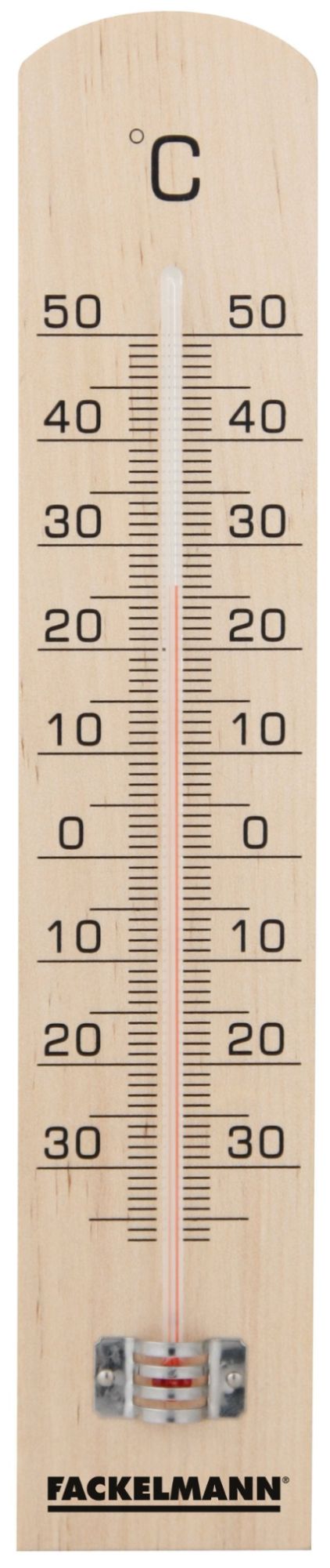 Fackelmann 16364 Thermomètre bois, thermomètre intérieur, thermomètre extérieur, thermomètre mural, Bois, 25 cm