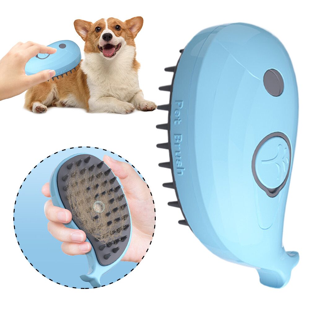 Meilleurs prix pour Brosse À Vapeur Électrique 3 En 1 Pour Chien Et Chat,Peigne De Toilettage Pour Animaux De Compagnie,Épilation - Type Blue